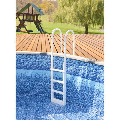 Main Access 200300 Pro Series Swimming Pool Ladder w/ Swimline 9 x 24 Inch Mat