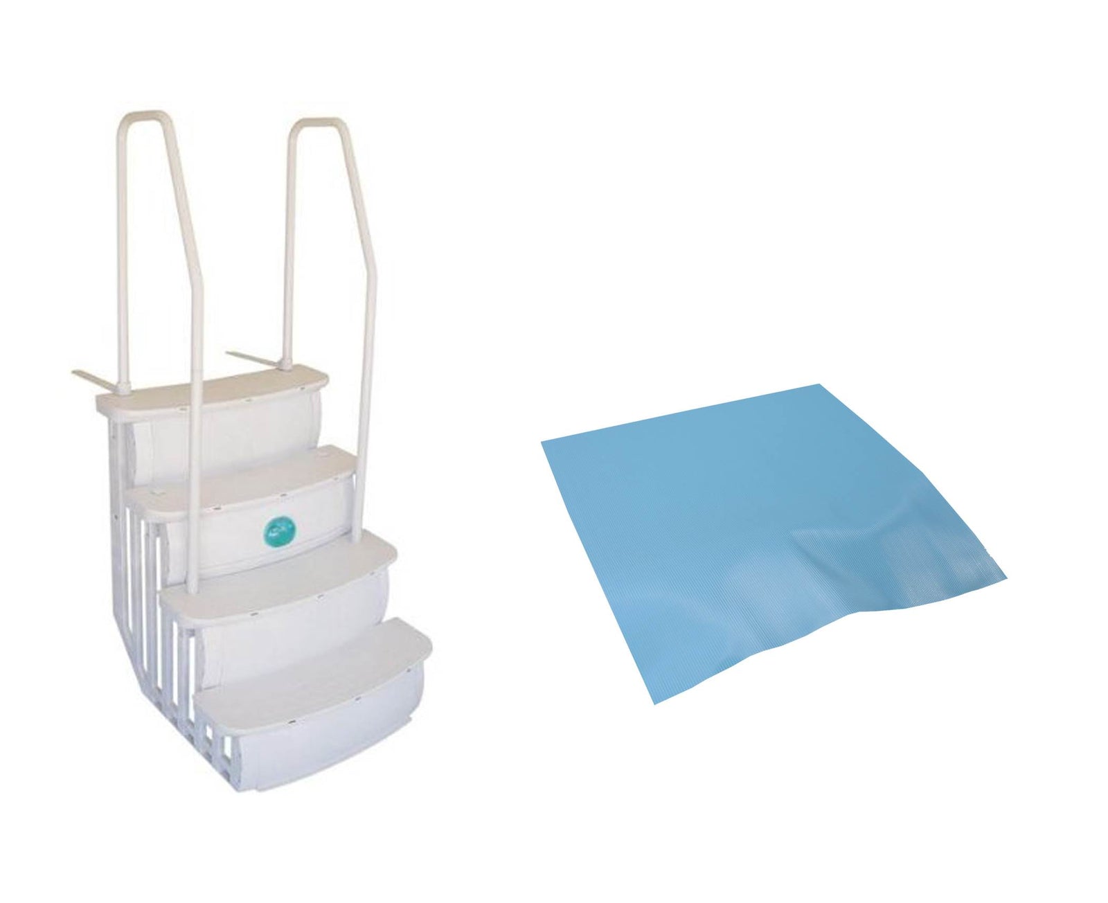 Main Access iStep Above Ground Swimming Pool Deck Entry Steps Ladder w/ Mat Pad - VMInnovations