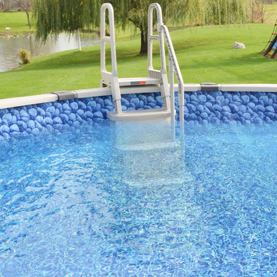 Main Access 200100T Above Ground Pool Ladder Steps w/ Mat Pad + 2 Sand Weights