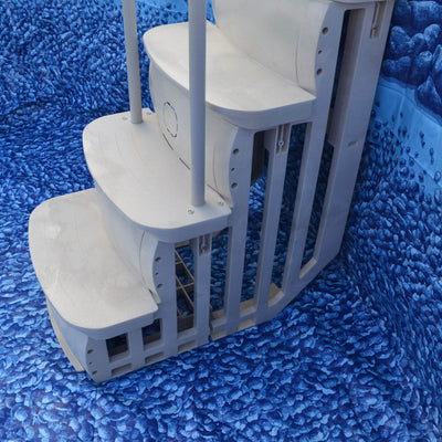 Main Access iStep Above Ground Pool Entry Steps Ladder w/ LED Light + 2 Weights - VMInnovations