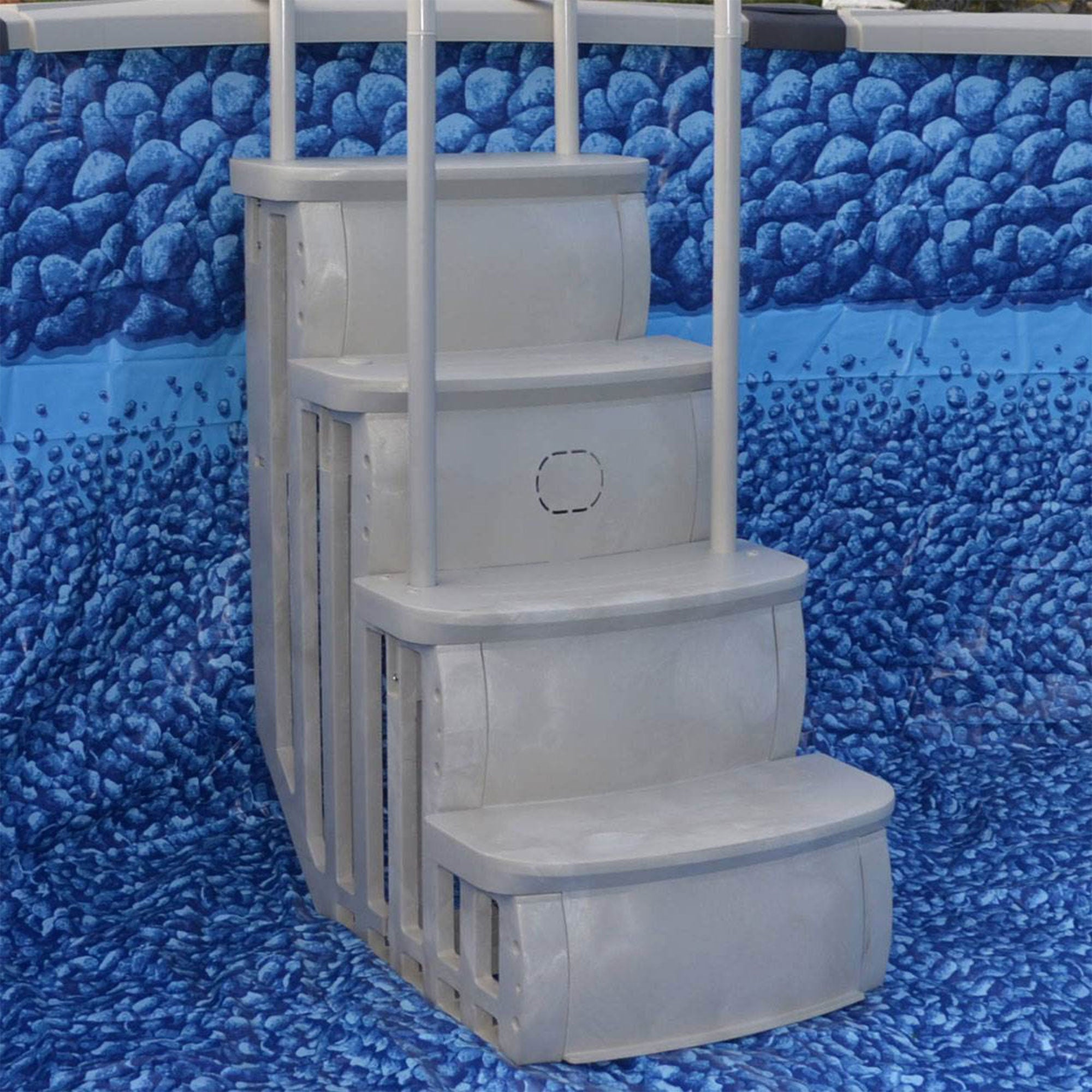 Main Access iStep Above Ground Pool Entry Steps Ladder w/ LED Light + 2 Weights - VMInnovations