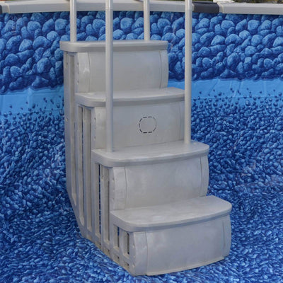 Main Access iStep Above Ground Pool Entry Steps Ladder w/ LED Light + 2 Weights - VMInnovations