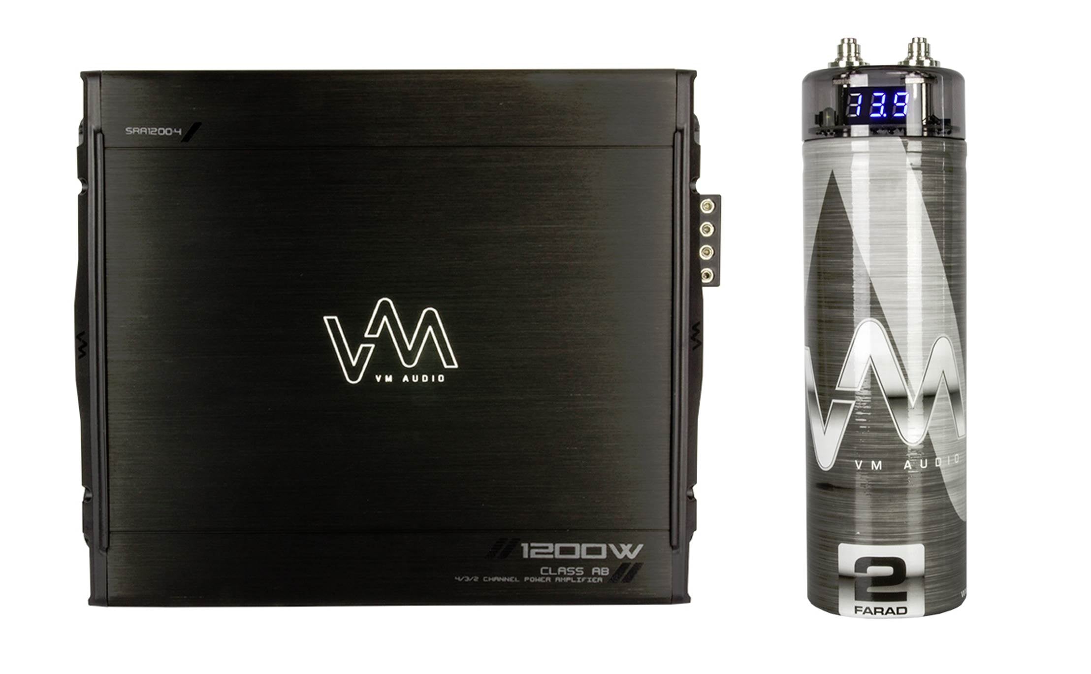 VM Audio SRA1200.4 1200W 4 Channel Car Amplifier Power Amp MOSFET + Capacitor
