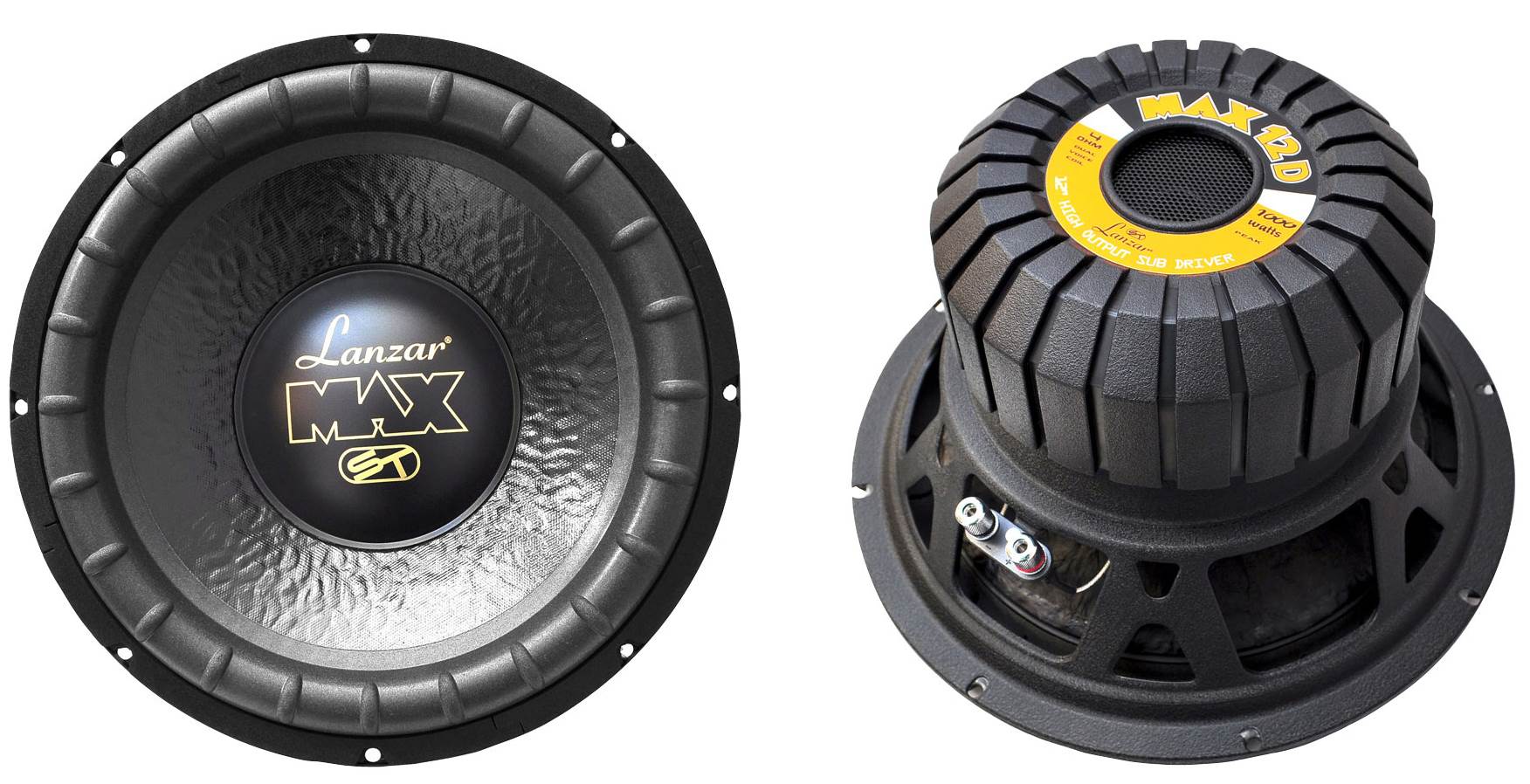 2) Lanzar MAX12D 12" 2000W Car Audio Subwoofers + 2000W 2-Ch Amplifier + Amp Kit