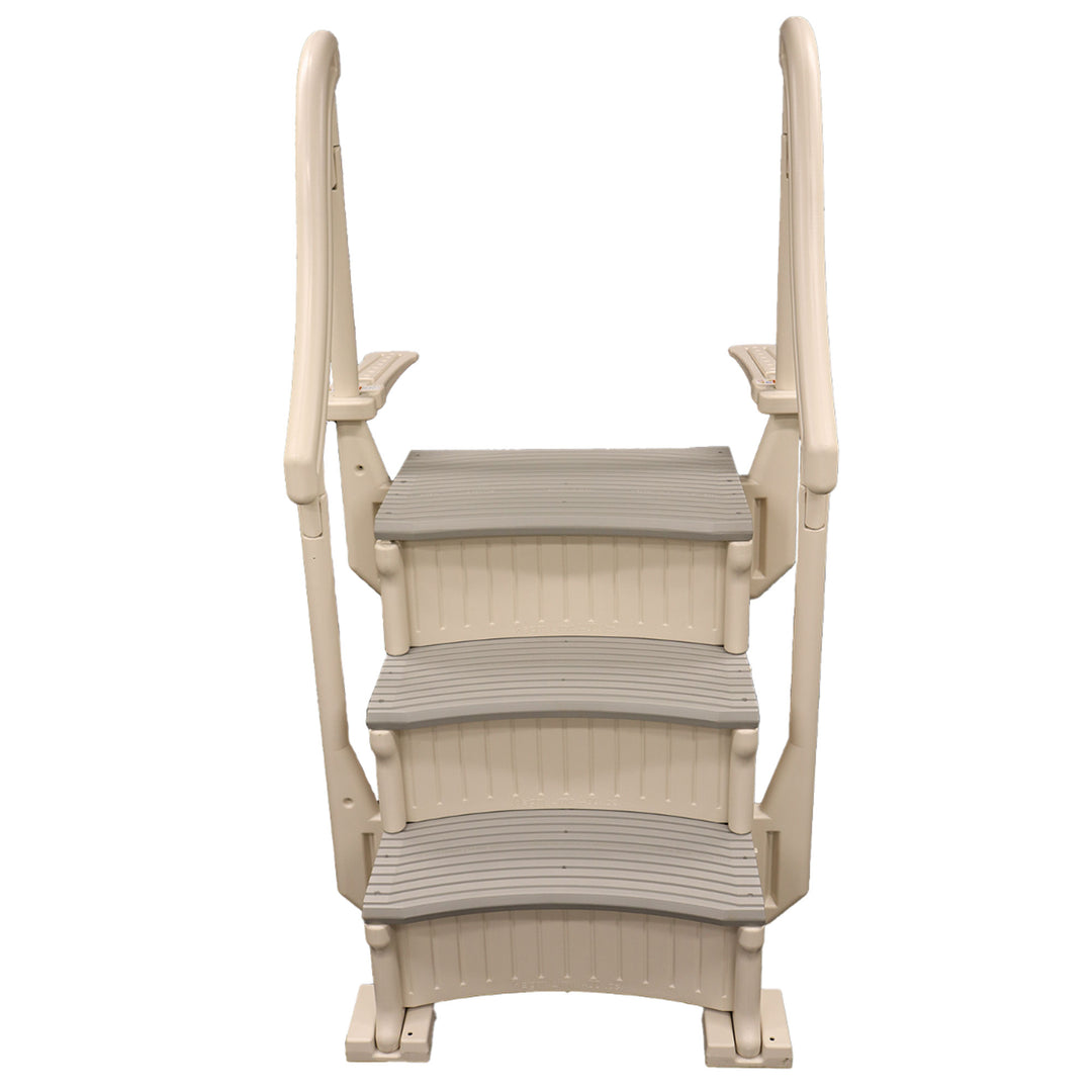 Confer Plastics Curved In-Pool 3 Step Ladder System for In Ground Pool(Open Box) - VMInnovations