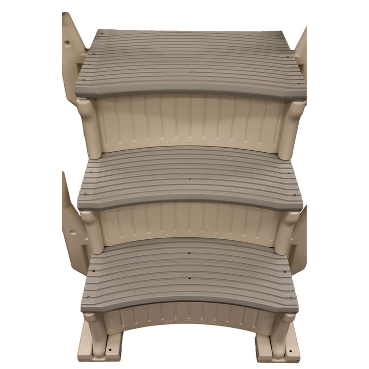 Confer Plastics Curved In-Pool 3 Step Ladder System for In Ground Pool(Open Box) - VMInnovations