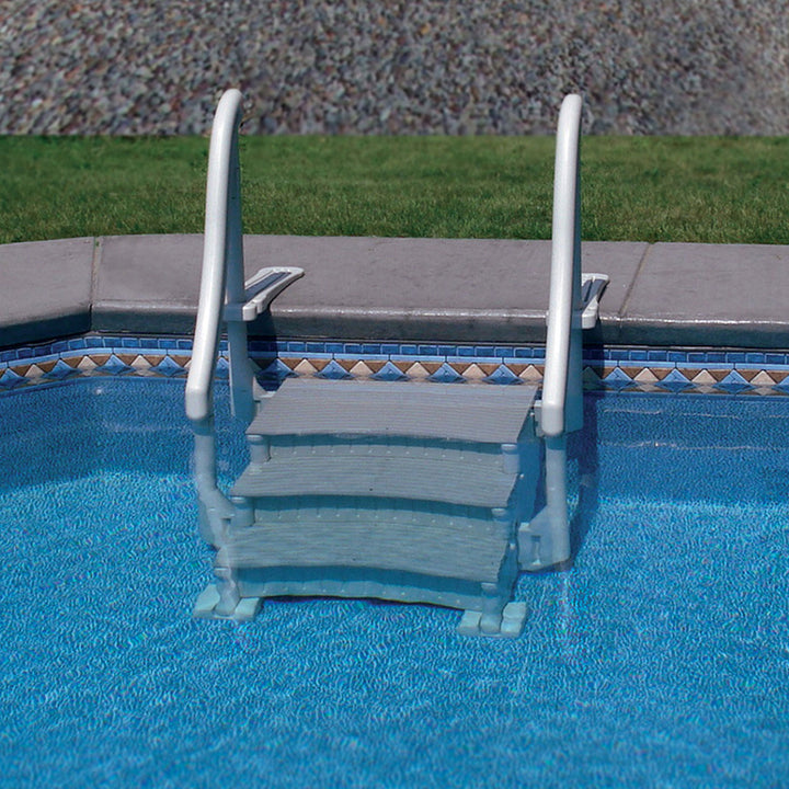 Confer Plastics Curved In-Pool 3 Step Ladder System for In Ground Pool(Open Box) - VMInnovations