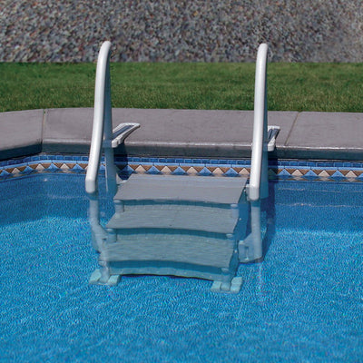 Confer Plastics Curved In-Pool 3 Step Ladder System, Stairs for In Ground Pool