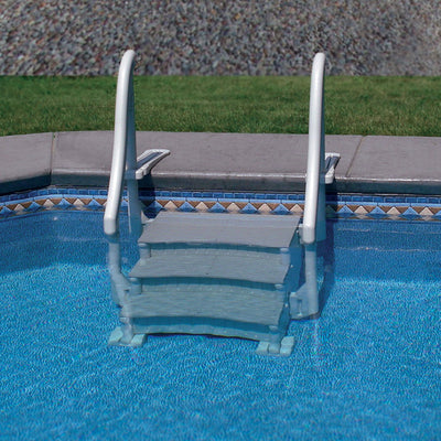 Confer Plastics Curved In-Pool 3 Step Ladder System for In Ground Pool(Open Box) - VMInnovations