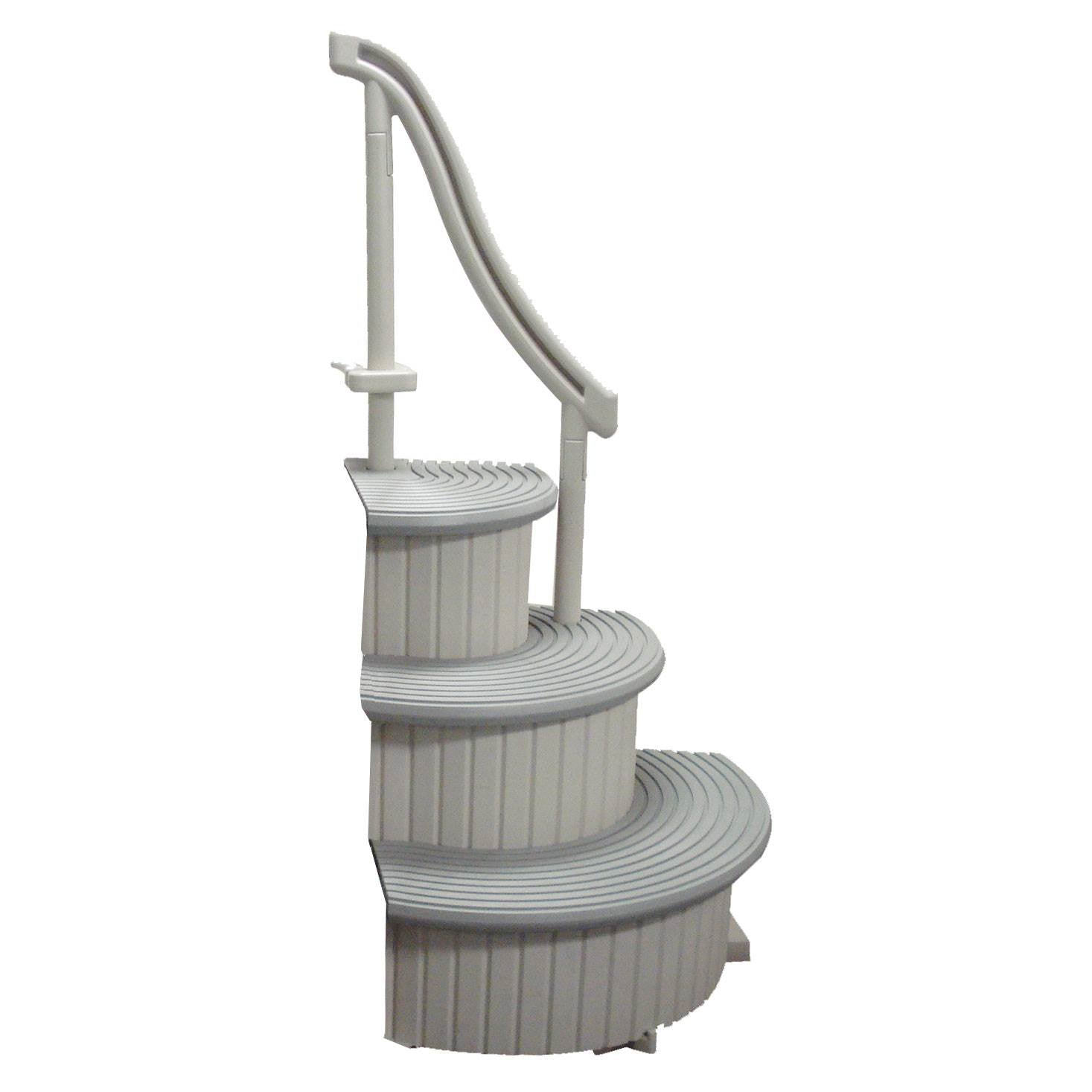Confer Grey Curve 3-Step In Ground Swimming Pool Entry Steps Add On (Open Box)