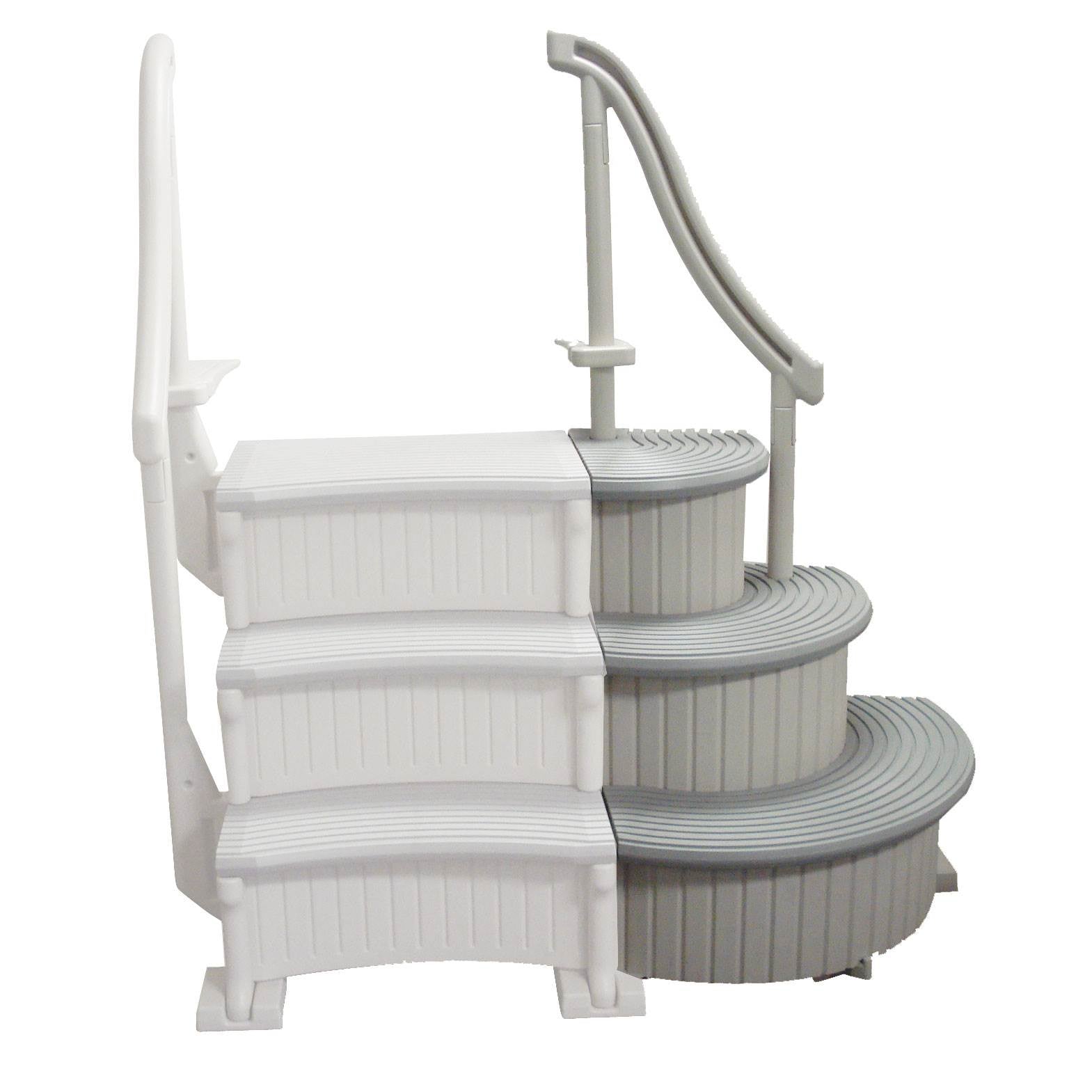 Confer Grey Curve 3-Step In Ground Swimming Pool Entry Steps Add On (Open Box)