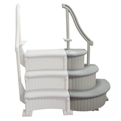 Confer Grey Curve 3-Step In Ground Swimming Pool Entry Steps Add On (Open Box)