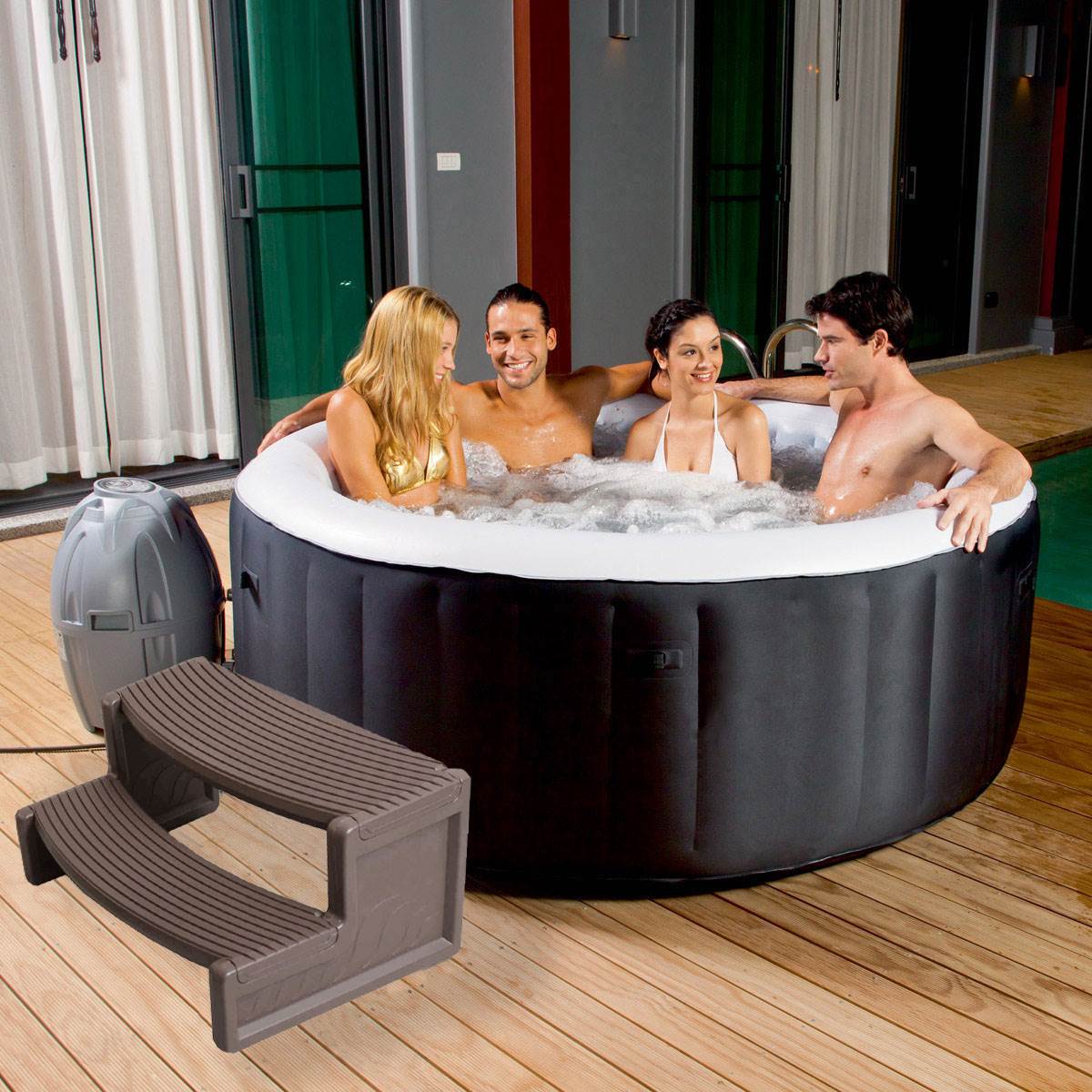Confer Plastics Handi-Step Spa Hot Tub Stair Steps, Portobello (Open Box) - VMInnovations