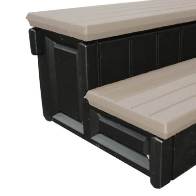Leisure Accents 36" Long Deck Patio Spa Hot Tub Storage Steps Taupe (Open Box)