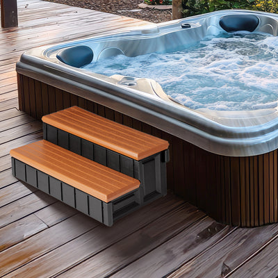 Leisure Accents 36" Spa Hot Tub Storage Compartment Steps, Redwood (For Parts) - VMInnovations