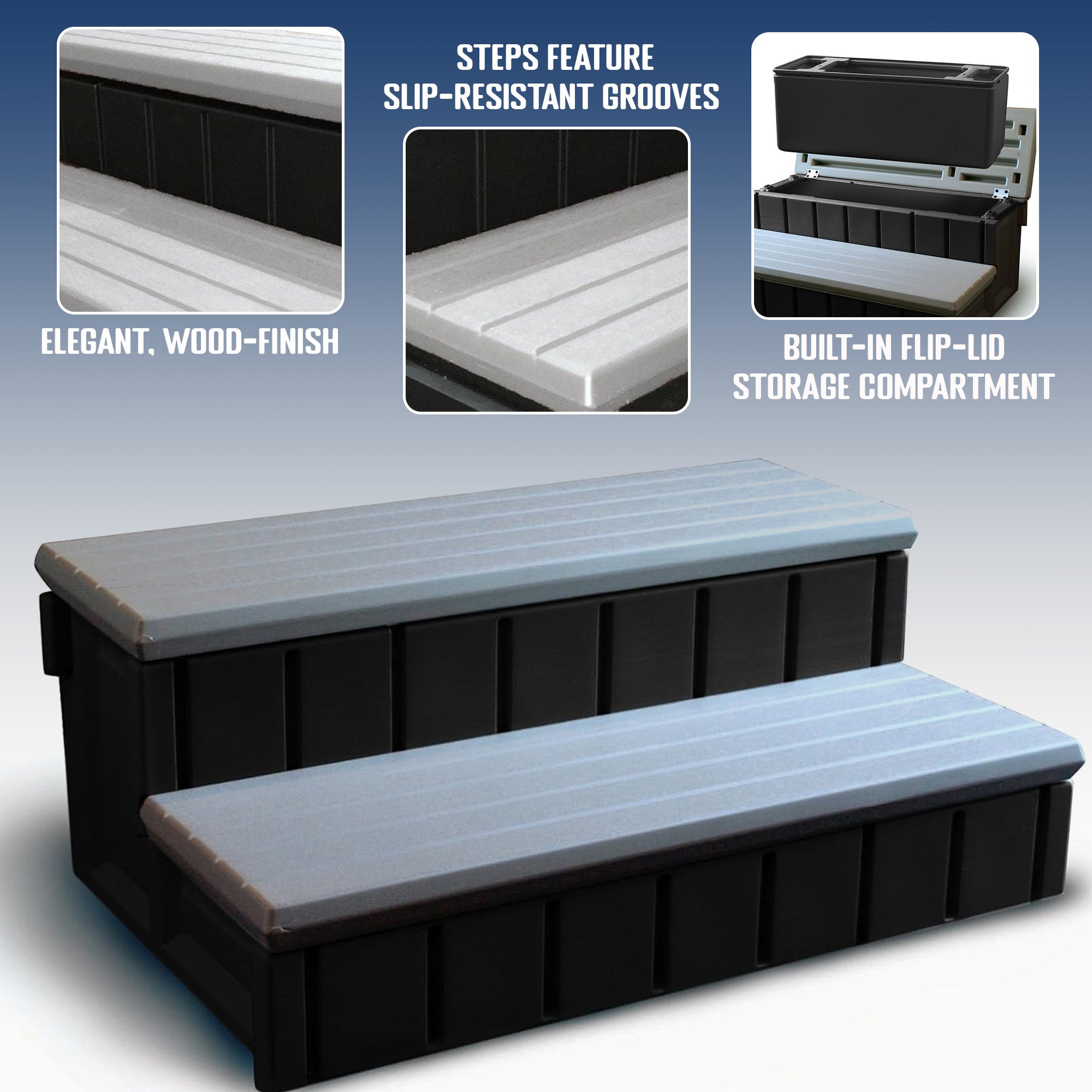 Confer Plastics Leisure Accents 36" Outdoor Spa Hot Tub Storage Step, Gray(Used) - VMInnovations