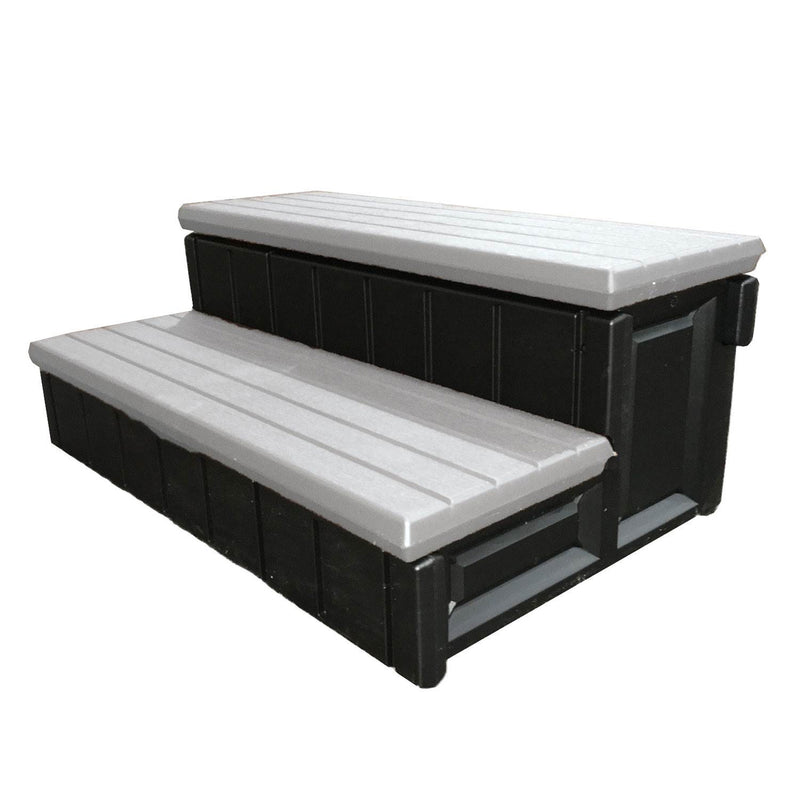 Confer Plastics Leisure Accents 36" Spa Hot Tub Storage Steps, Gray (Open Box)