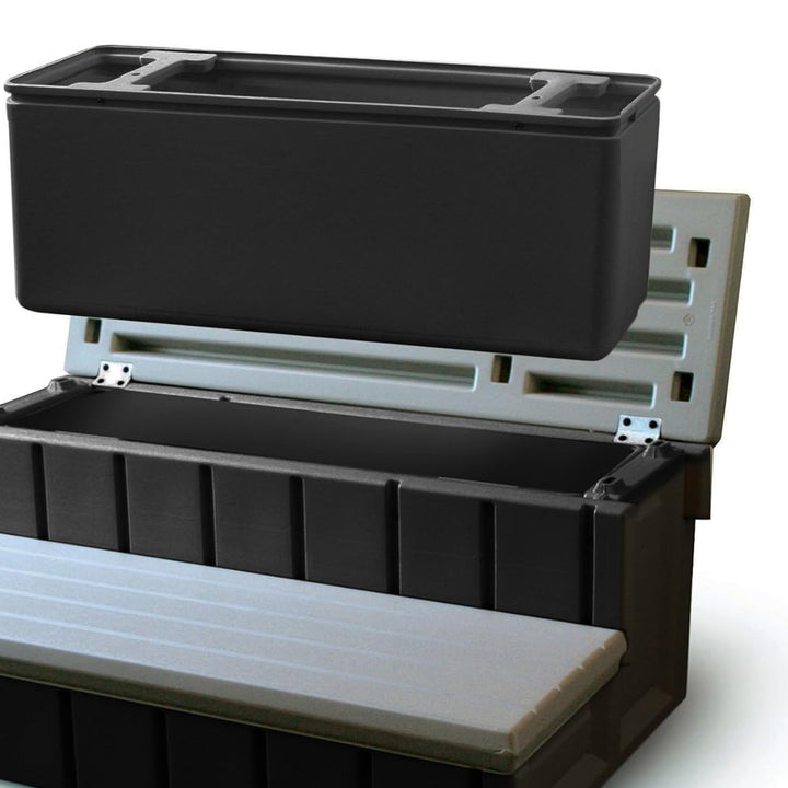 Confer Plastics Leisure Accents 36 Inch Outdoor Spa Hot Tub Storage Steps, Gray - VMInnovations