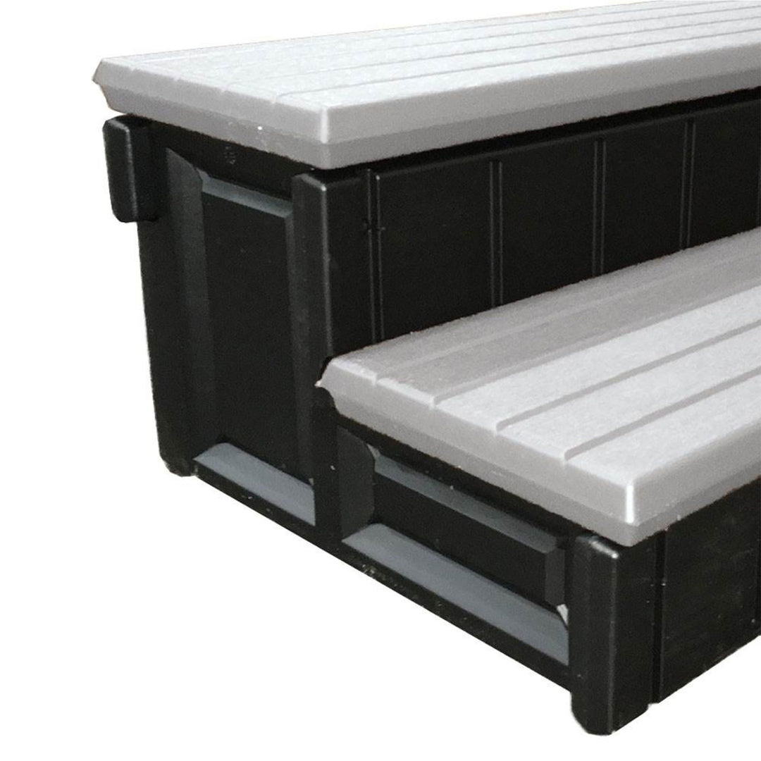 Confer Plastics Leisure Accents 36 Inch Outdoor Spa Hot Tub Storage Steps, Gray - VMInnovations