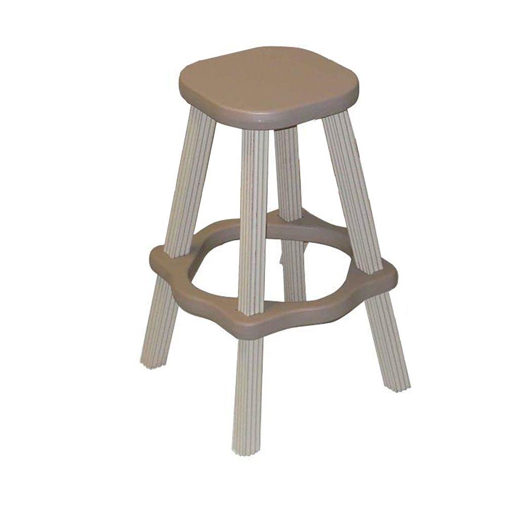 Leisure Accents 26" Tall Barstool Patio Set Outdoor Indoor Taupe/Beige, 2-Pack