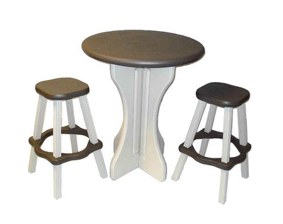 Leisure Accents Resin Weather Proof 30" Round Table 4 Barstools Brown (Open Box)