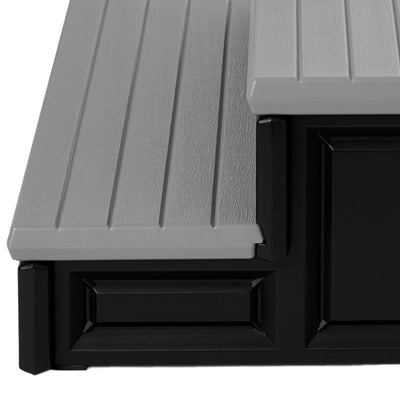 Leisure Accents 36" Deluxe Deck Patio Spa Hot Tub Steps Gray (Open Box) (2 Pack)