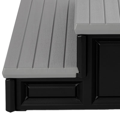Confer Plastics Leisure Accents Deluxe Spa Steps, 36" Wide Hot Tub Stairs, Gray