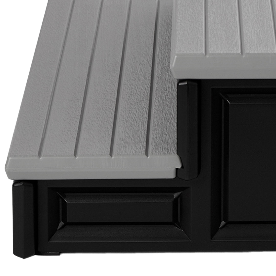 Leisure Accents 36" Deluxe Deck Patio Spa Hot Tub Steps Gray (Open Box) (2 Pack) - VMInnovations