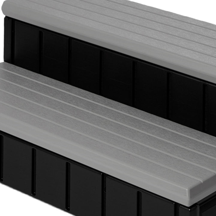 Leisure Accents 36" Deluxe Deck Patio Spa Hot Tub Steps Gray (Open Box) (2 Pack) - VMInnovations