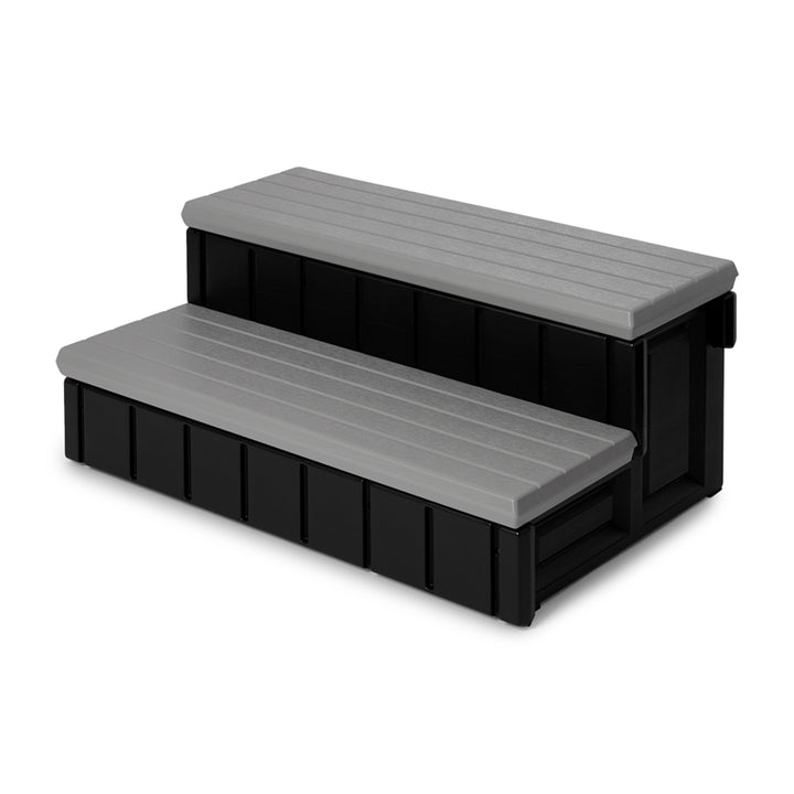 Leisure Accents 36" Long Deluxe Deck Spa Hot Tub Steps, Gray & Black (For Parts)