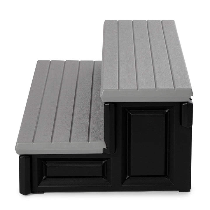 Confer Plastics Leisure Accents Deluxe Spa Steps, 36" Wide Hot Tub Stairs, Gray