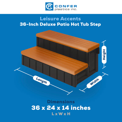 Confer Plastics Leisure Accents Deluxe  36" W Hot Tub Spa Steps, Redwood (Used)