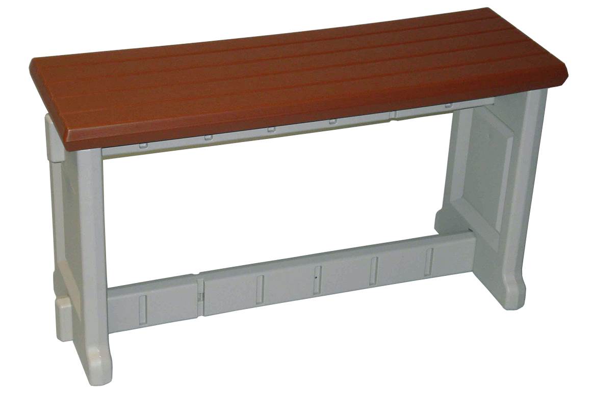 Leisure Accents 36" Long Outdoor Indoor Deck Resin Bench Redwood (Open Box)