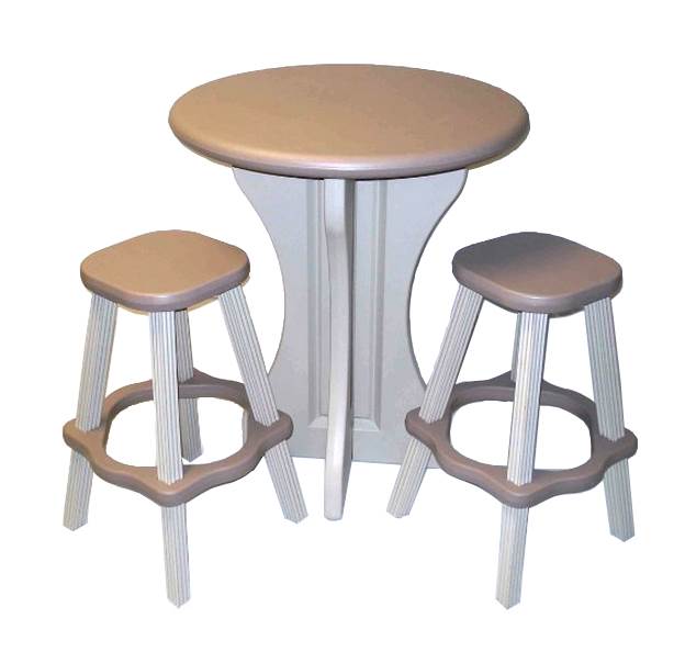 Leisure Accents Weather Proof Resin Deck Patio Table 30" Round x 36" Taupe/Gray