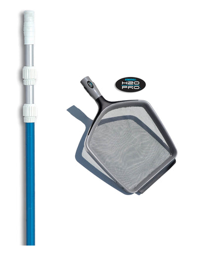 Hydrotools 80600 Swimming Pool H20 PRO 12" Leaf Skimmer w/ 7-21' Telescopic Pole