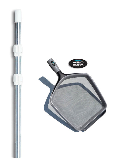 Hydrotools 80600 Swimming Pool H20 PRO 12" Leaf Skimmer w/ 4-12' Telescopic Pole