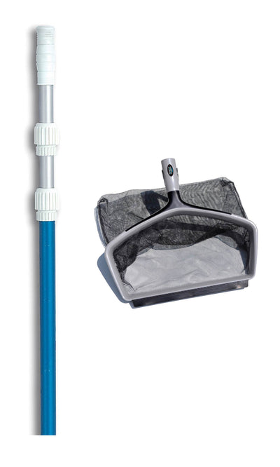 Hydrotools 80605 H20 PRO 17" Deep Bag Leaf Pool Rake w/ 7-21' Telescopic Pole