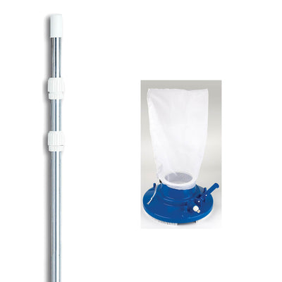 Hydrotools Venturi 8170 13" Leaf Pool Vacuum Head Bag w/ 4-12' Telescopic Pole