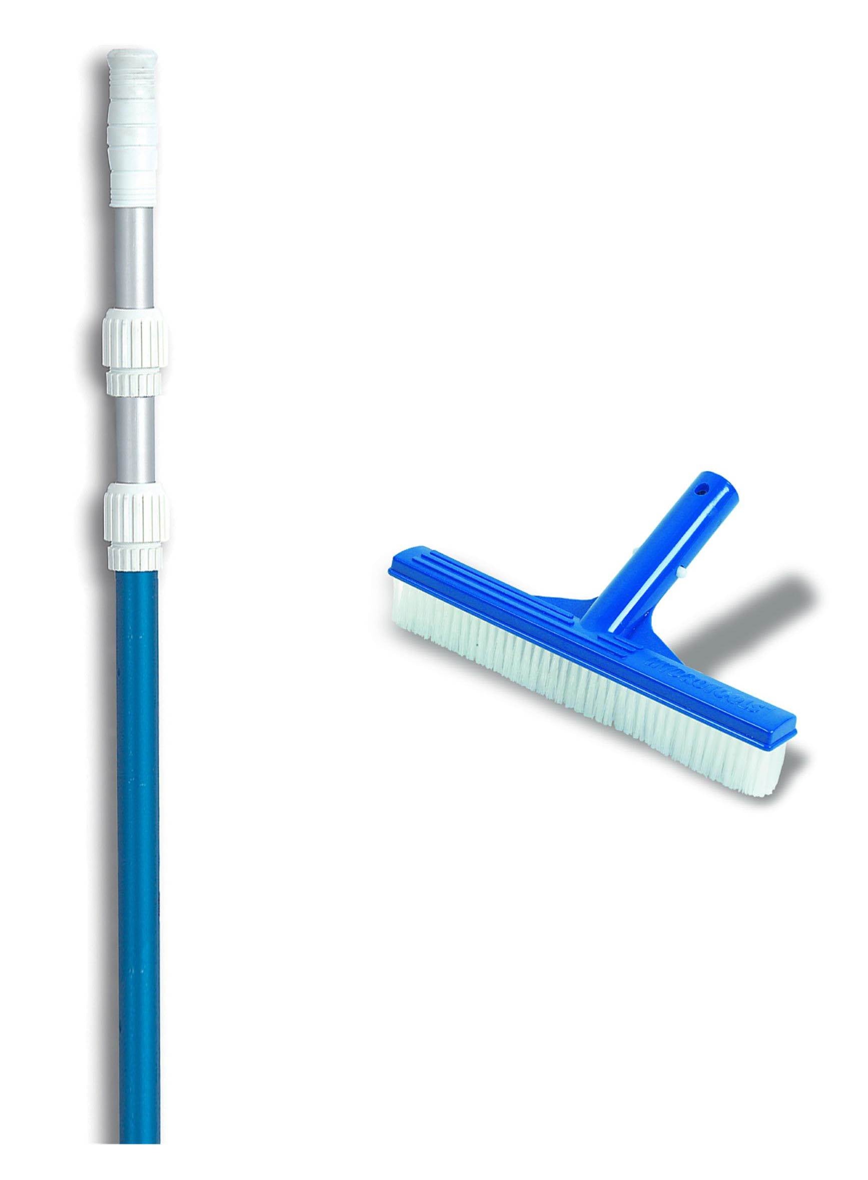 NEW HydroTools 8230 Swimming Pool Spa Hot Tub 10" Brush w/ 7-21' Telescopic Pole