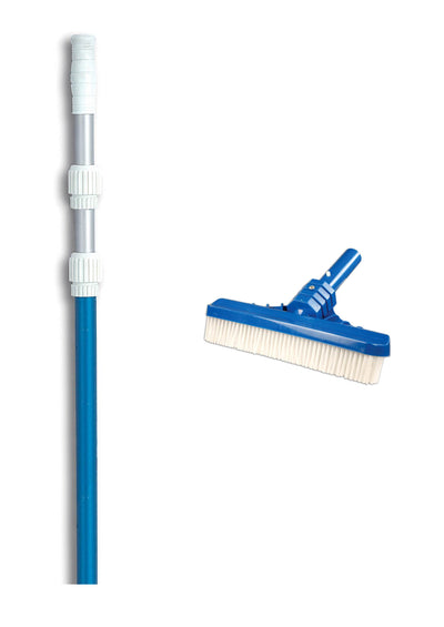 Hydrotools 8235 Swimming Pool 10" Wall Floor Pro Brush w/ 7-21' Telescopic Pole