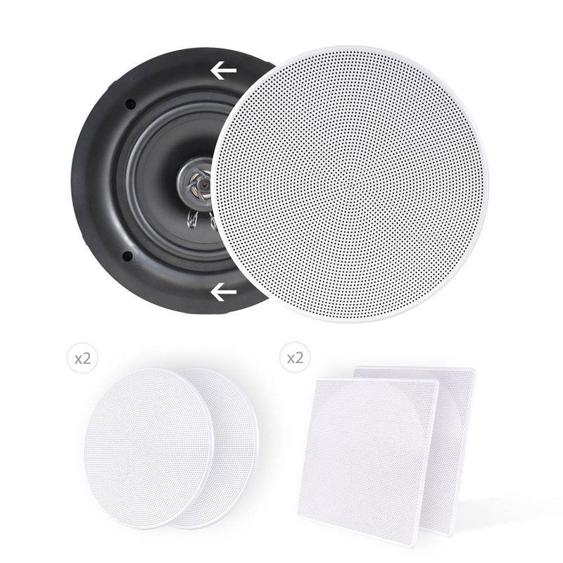 Pyle PDIC66 200W 6.5" In Wall Flush Mount 2 Way Speakers, White (1 Pair) (Used)
