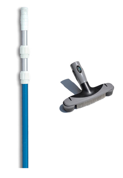 Hydrotools 82605 H20 PRO 10" Steel Bristle Hybrid Brush w/ 7-21' Telescopic Pole
