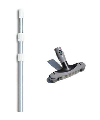 Hydrotools 82605 H20 PRO 10" Steel Bristle Hybrid Brush w/ 4-12' Telescopic Pole