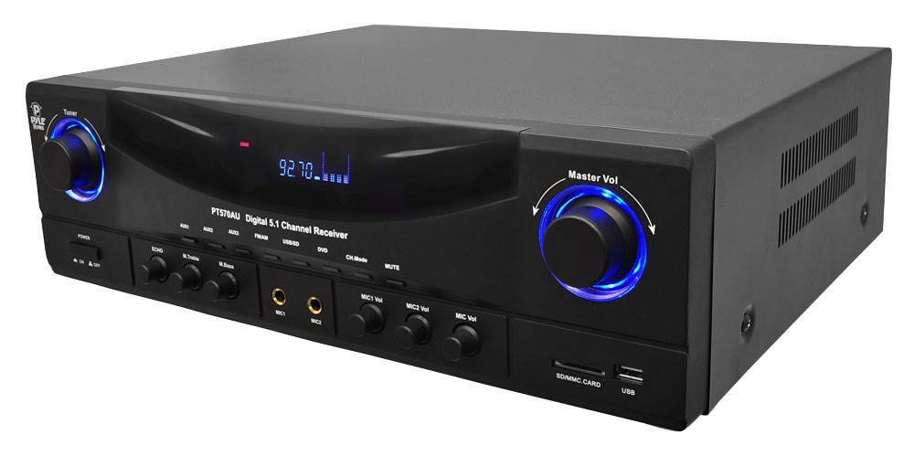 VM Audio Shaker 8" 5.1 In Wall Surround Sound Theater System + Pyle PT570AU Amp