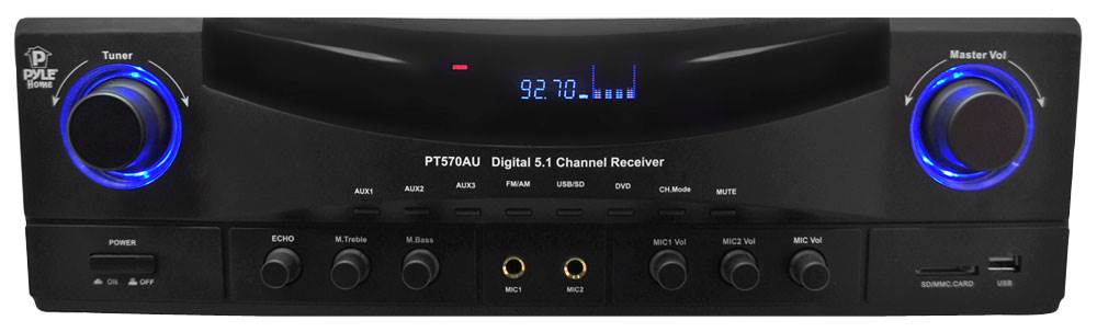 VM Audio Shaker 8" 5.1 In Wall Surround Sound Theater System + Pyle PT570AU Amp