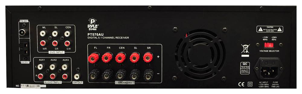 VM Audio Shaker 8" 5.1 In Wall Surround Sound Theater System + Pyle PT570AU Amp