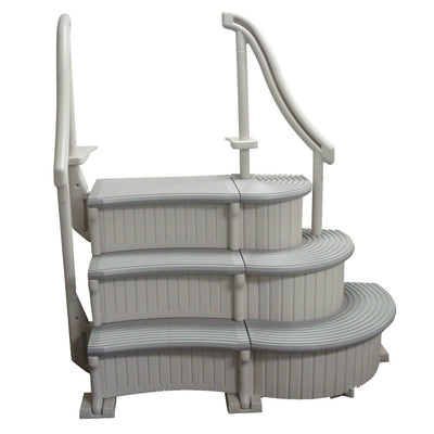 Confer Plastics Curved 3-Step Above Ground Pool Stair System & Add-on Steps - VMInnovations
