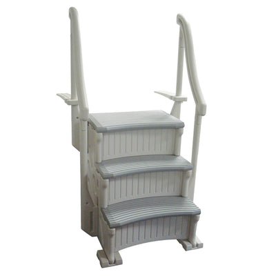 Confer Plastics Curved 3-Step Above Ground Pool Stair System & Add-on Steps - VMInnovations