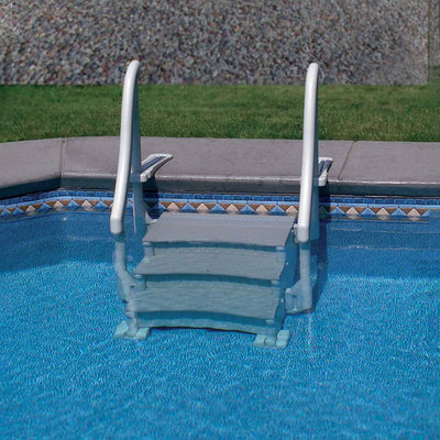 Confer Plastics Curved 3-Step Above Ground Pool Stair System & Add-on Steps - VMInnovations