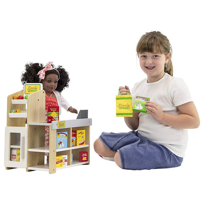 Playtime by Eimmie Wood Grocery Store Playset w/ Accessories for 18 Inch Dolls